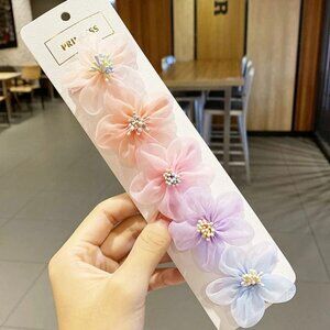 NEW - 5PCS/Set -  Cute Colorful Flower Hair Clips - Baby Girls Hair Accessories